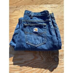 Carhartt Mens Blue Denim Relaxed Fit  Pants Jeans 36x32 Y2K Baggy